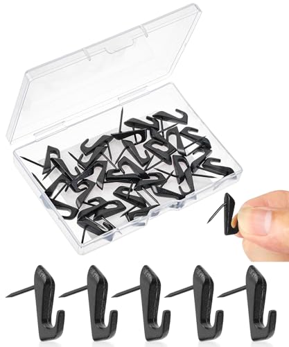 Mr. Pen- Push Pin Hooks for Hanging Pictures 30 Pack Black