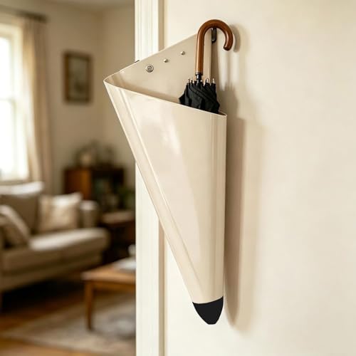 Porte-parapluies mural pour entrée design support blanc rechargeable USB - 2