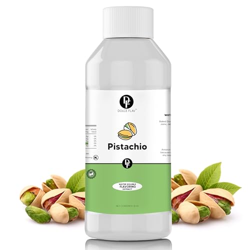Dolce Flav Pistachio Extract – 8 Ounce Water-Soluble Kosher, Sugar-Free,