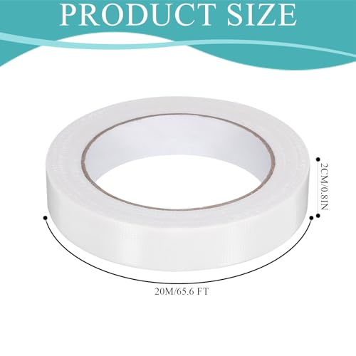 Skrfren Panzertape 1 Rolle 20mm X 20m, Weiß Hochleistungs-Gaffing-Klebeband Gewebeband Weiß Panzerband Panzerband Extra Stark Extra Stark Gewebeklebeband Für Rohre, Teppiche, Abdichtung, Reparaturen