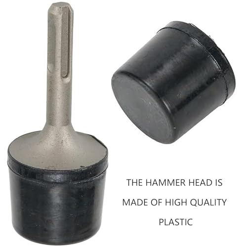 NIYATA Angetriebener Gummihammer für Elektrischer SDS Plus Schaft, Gummi Werkzeug Hammer Pflasterhammer für Bohrhammer, Tischlerarbeiten Ideal für Klopfen von Flacheisen,Fliesen und Blech,95 x 36,8mm