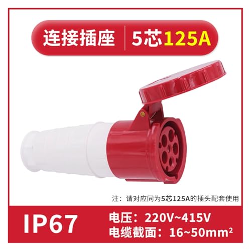 Toma de aviación IP67 con conector impermeable de 125A de 5 pines para alta potencia 2