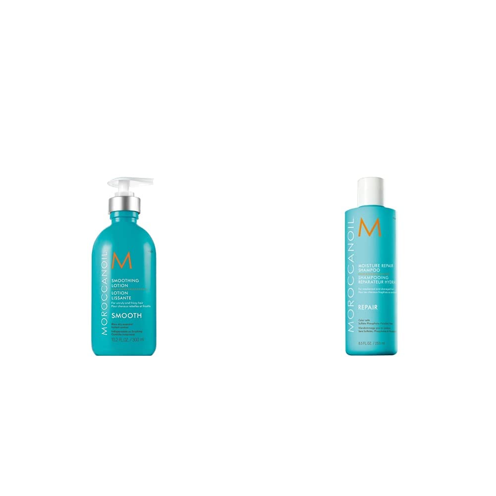 Moroccanoil Loción Suavizante, 300ml & Champú Reparador Hidratante, 8.5 FL.OZ/250ml
