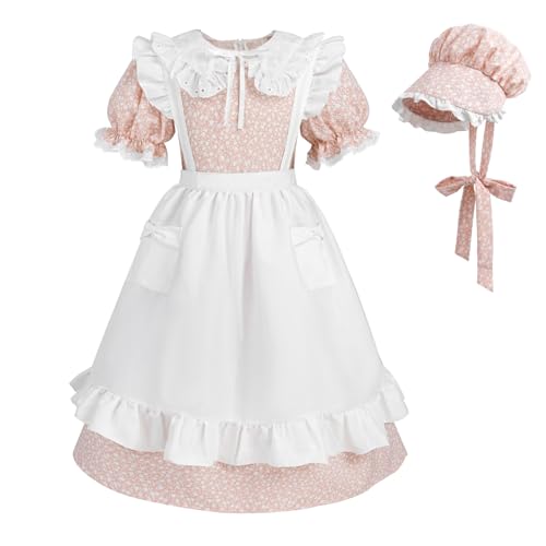 Disfraz Colonial Niñas Traje Pionera Vestido 3 Piezas miniatura 1