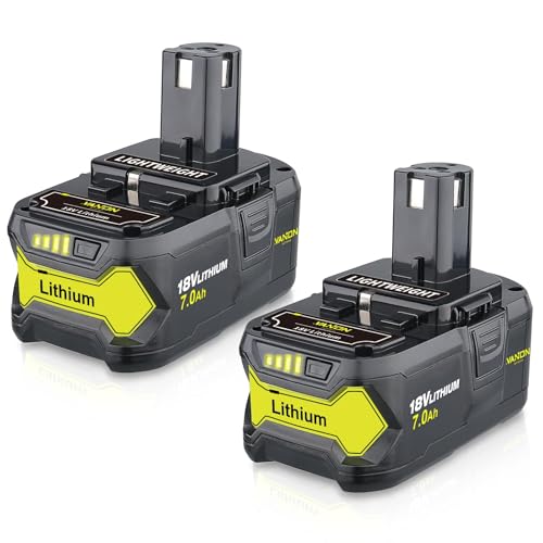 VANON 7.0Ah P108 18v Replacement for ryobi 18v Battery 2 Pack Lithium Ion High Capacity Batteries Compatible with P108 P102 P103 P104 P105 P106 P107 P109 P122 BPL18151 BPL1820 Cordless Tool