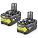 2Pack 4000mAh 18V Lithium Battery Replacement for Ryobi 18-Volt ONE+ P104 P105 P102 P103 P107 P108 P109