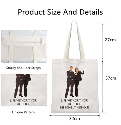 POFULL SVU TV Show Gift Law Crime Merch Law Detective Team Gift Life Without You Would Be Especially Heinous Tote Bag (LIFE WITHOUT)2