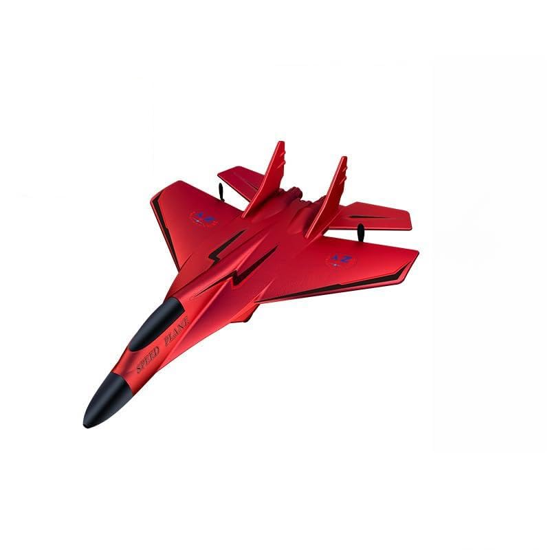 RC Flugzeug 2CH, Ferngesteuertes Flugzeug Spielzeug mit Farbigen, Ferngesteuertes Modellflugzeug für Anfänger Kinder Erwachsene, USB Aufladung, Gelb (Rot)