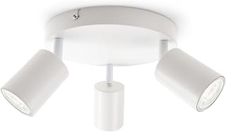 da LIGHT LED Deckenlampe 3-flammig, Dreh und Schwenkbar Deckenstrahler Spotleuchte Wandspot GU10 (ohne Leuchenmittel) Retro/Vintage Deckenleuchte 230V Weiß für Wohnzimmer Schlafzimmer Küchen