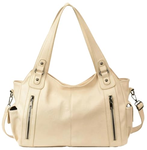 Bolso tote de gran capacidad para mujer, de cuero sintético suave, con correa ancha, bolso bajo el brazo con textura aterciopelada, 2025 miniatura 1