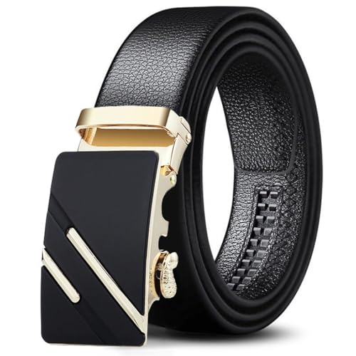 JSEIAJB Belt Men's Automatic Buckle Men's Youth Waist Belt Scratch Resistant Lychee Pattern Belt - Main Image