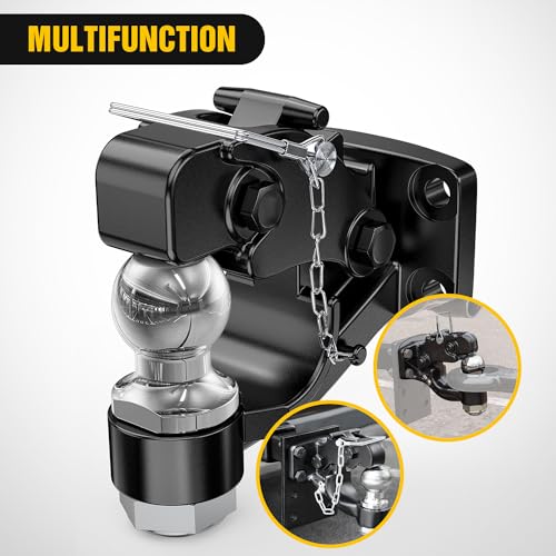 Image of Nilight Pintle Hook Trailer Hitches Receiver Hook Combination 2-5 /16 inch Hitch Ball with Mounting Kit, 14000LBS Black Bolt On Adjustable Powder-Coated