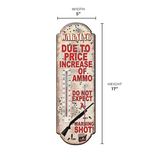 Rivers Edge Products Tin Wall Thermometer, 17" x 5" UV Coated Indoor or Outdoor Thermometer, Home, Garage, or Kitchen Thermometer for Room Temperature, Novelty Temperature Gauge, Due to Price - Thumbnail 7