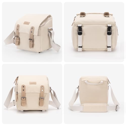 Bolso bandolera para cámara beige Cwatcun compacto miniatura 6