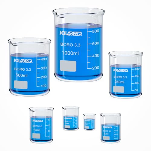 JOLABEAR Glass Beaker Set, 7 Sizes