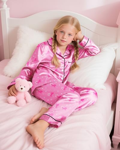 Sylfairy Girls Pajamas Set Sleepwear Toddler Long Sleeve Jammies Kids Sleepwear 3-12 Years4