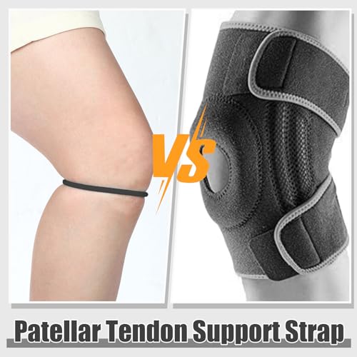 Image of Foilswirl Silicone Patella Knee Band for Basketball Patella Tendon Support Knee Pain Running Tendon Brace Support Strap(6,Black,M)