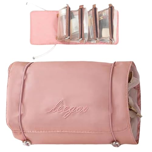 旅行用ポーチ 化粧ポーチ トラベル用品 トラベルグッズ メイクポーチ トラベルバッグ トラベルポーチ 吊り下げ メイクボックス 持ち運び トラベルポ ーチ 取り外し 可愛い 大容量 旅行(ピンクです)のサムネイル