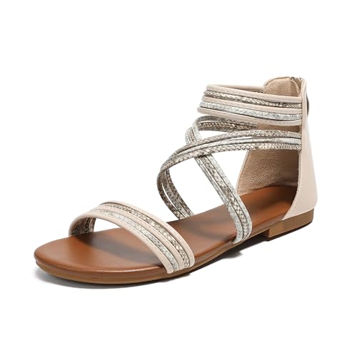 Image of Sandals Women Dressy Summer Flat Strappy Cute Casual Beach shoes
