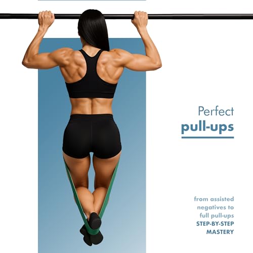 PORTENTUM Resistance bands with handle – Set – Pull up bands 4 or 5 levels strength – Handles, door anchor, sleeves and bag – Home gym men & women – Exercise band for Fitness Crossfit Yoga Pilates - Image 5