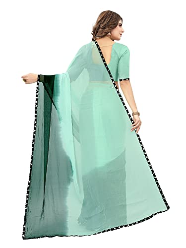 Image of JULEE Women's Chiffon Hand Printed Beutiful (70-30) Half-Half sarees blouse piece PRIME