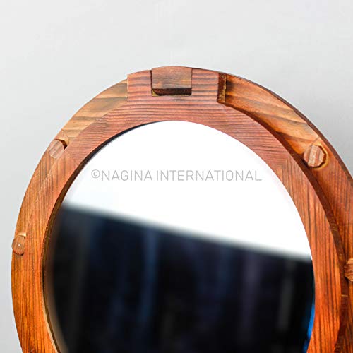 Nagina International Wooden Nautical Porthole Mirror - Image 2