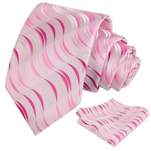 Image of Alizeal Mens 3.15'' Gradient Novelty Pattern Tie Set with Pocket Square Casual Color Tie Set