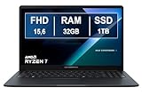 ASUS ExpertBook Notebook 15,6 Zoll (39,6 cm) AMD Ryzen 7 R7-170 14. Generation bis zu 5 GHz, 32 GB DDR5 RAM, 1 TB SSD, Win11 Pro, Tastatur mit Hintergrundbeleuchtung, QWERTY, Fingerprint
