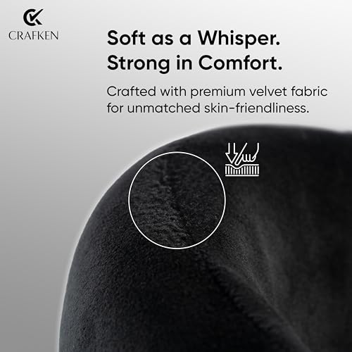 Image of Memory Foam Travel Neck Pillow for Car & Airplane - Lightweight Neck Support Cushion with Premium Soft Velvet Fabric, Adjustable Fit for Comfortable Sleep & Posture Support, (Graphite Black)