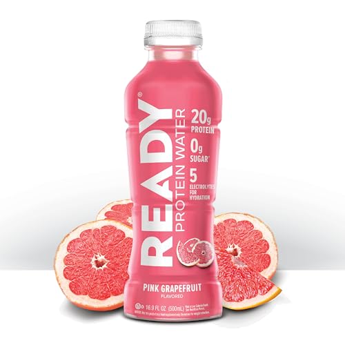 Image of Ready Clear Protein Water, Pink Grapefruit, 20g Whey Protein Isolate 12Pack | 0 sugar, Low-calorie sports drink with electrolytes & essential amino acids for hydration & recovery; 16.9 fl oz