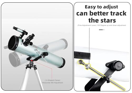 Image of Telescope -Model 70076 Reflector Astronomical Telescope- HD Precise Optics -(with Full Size Stand-for) All -700 Focal Length, 175x Upto 350X Magnification