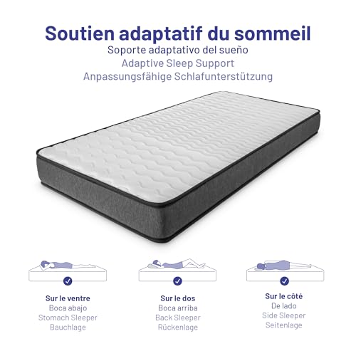Naturalex - Titanium - Matratze 80x190 cm - Pack x2 - Kaltschaummatratze 15 cm Hoch - H2 - Oeko-tex Zertifiziert - Latex Blue 7 Zonen – Bild 6