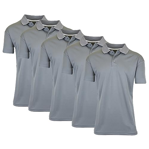 5-Pack Men's Dry Fit Moisture-Wicking Polo Shirt (S-3XL)