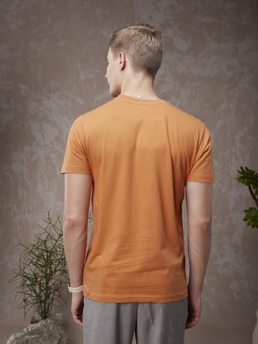 Image of Bewakoof Men's Typography Regular Fit Half Sleeve Round Neck T-Shirt American Pima | | Lightweight | Multipurpose