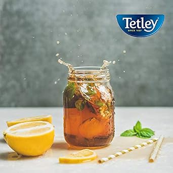 Tetley Black Tea, Iced Tea Blend, Family Size, 24 Square Tea Bags (Pack of 6) (Packaging may vary)