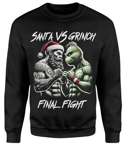 Santa vs Grinch Ugly Christmas Sweatshirt | Final Fight Kampfsport...