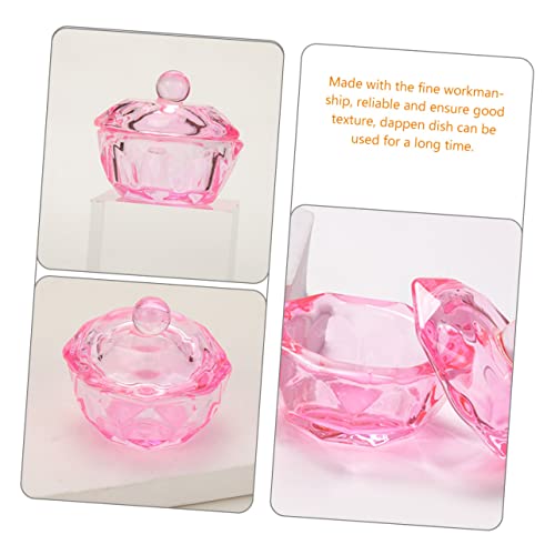 Healeved 2pcs Pink Crystal Dappen Dish con Tapa miniatura 6