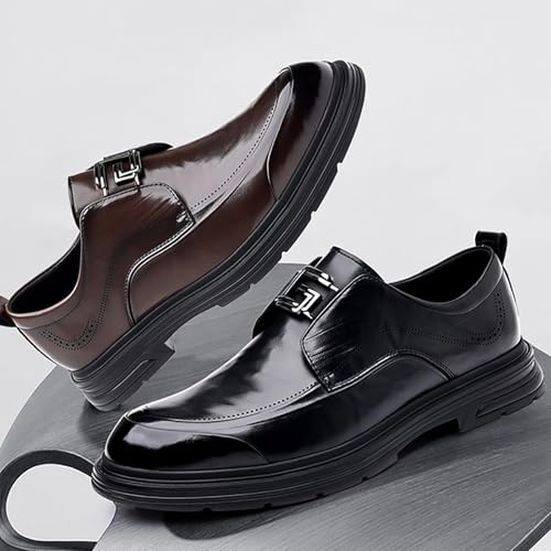 Men's Breathable Genuine Leather Slip-On Dress Shoes for Business Casual, Driving Fine Stitching Flexible Anti-Slip Sole4