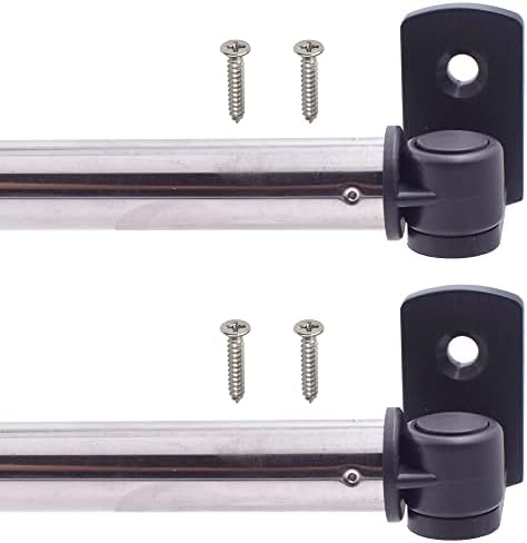 YYST Type A 16" to 28" Swivel End Sash Rod for Top & Bottom Doors & Sidelights Window Curtain Rod Sash Curtain Rod Petite Café Sidelight Rods W Screws (black-2)