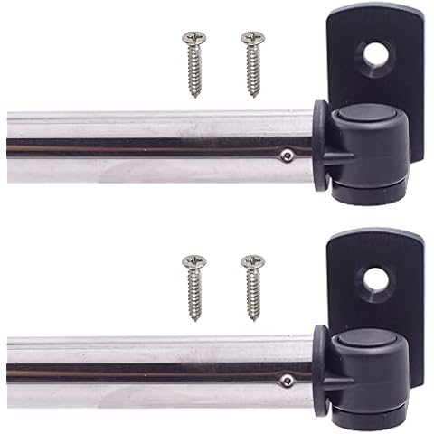 YYST Schwenkende 1.27 cm Schärpe Gardinenstange Petite Café Fenster Gardinenstange Cafe Standlicht Sash Rods für Seitenlichter, Türverkleidungen, Waschraum, französische Türvorhangstangen (schwarz-2) Cover