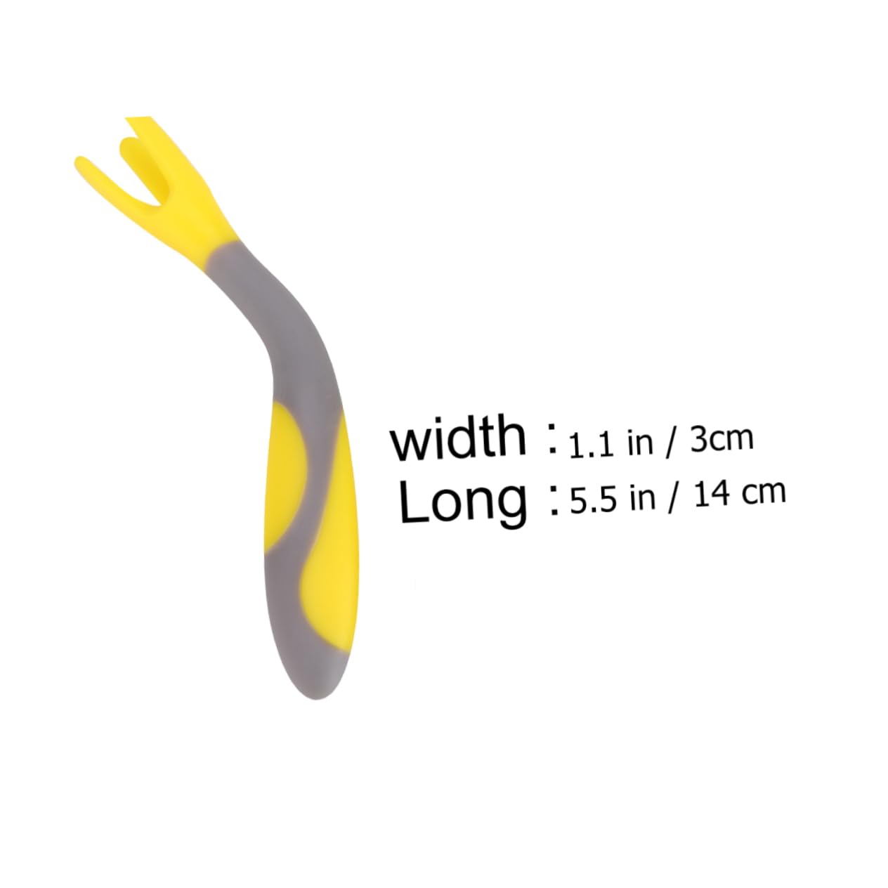 BRIGHTFUFU 1 Set Training Tableware Non Slip Handle Learning Fork and Spoon Utensils for Design Bendable Lemon Yellow