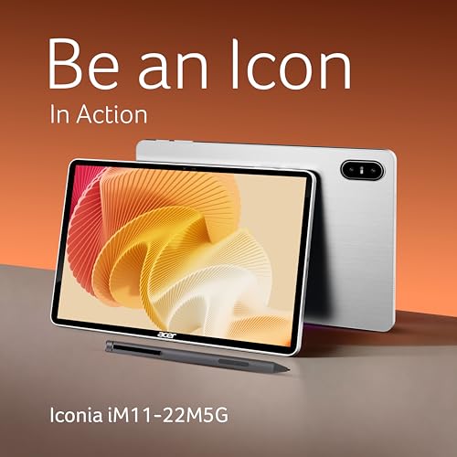 Image of Acer Iconia 5G Tablet|11.45 inch 2.2k inch90Hz IPS Display, MediaTek 8791 Processor, 8GB RAM + 128GB Storage, 16MP Rear+8MP Front Camera,Wi-Fi + 5G Volte, Android 15,BT 5.2, Slim Metal Body,Silver
