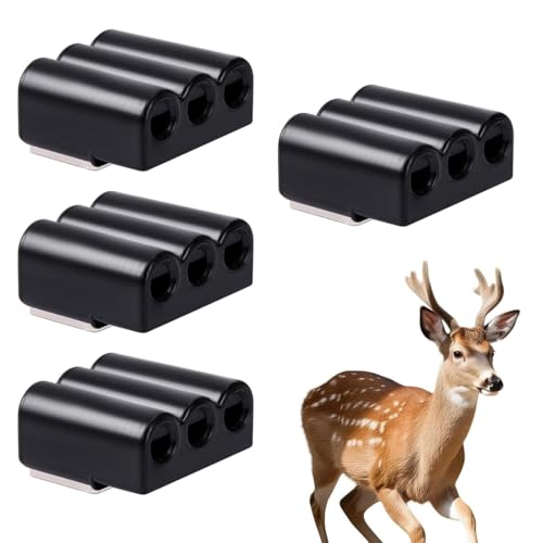 CFEWV 4 Stück Hirschpfeife Ultraschall, Wildwarner Für Auto, Ultraschall Wildlife Warning, Verhindern Sie, Dass Autos Und Motorräder Von Wilden Tieren Angefahren Werden(Schwarz, B)