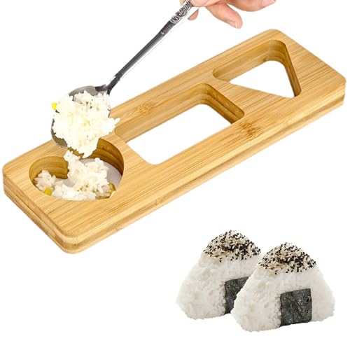 おにぎり型 - 伝統的な日本のメーカー、環境に優しい木製寿司プレス | 使いやすいキッチンガジェット ホームダイニング ポータブル スナックシェイパー 旅行 & アウトドア活動