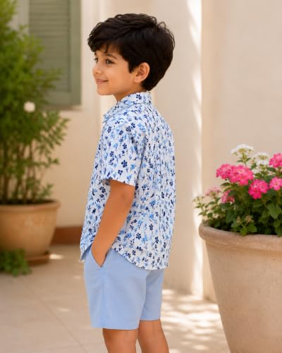 Image of RICH COPPER Fashionable Cotton Printed Half Sleeve Casual Shirt for Men Featuring Lightweight Fabric and Modern Design