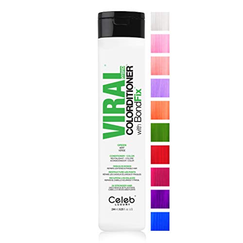 Celeb Luxury Viral Colorditioner, Professional Semi-Permanent Hair Color Depositing Conditioner, Green