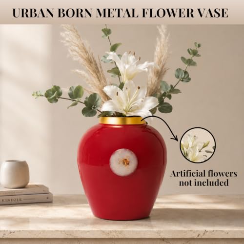 Image of Urban Born Vases For Living Room Corner |Big Vases For Elegant Home Decoration |Home Decor Flower Vase Iron |Fresh or artificial Metal Flower Vase Stand For Dining Table, Bedroom, Office, Wedding Gift