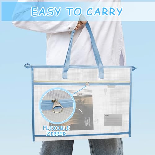 Image of 3 Pcs Portable Project Bags,Sew Project Bag,Quilt Project Bags,Craft Organizer Storage Bag,Craft Bag Organizer Tote with Zipper and Double Pockets