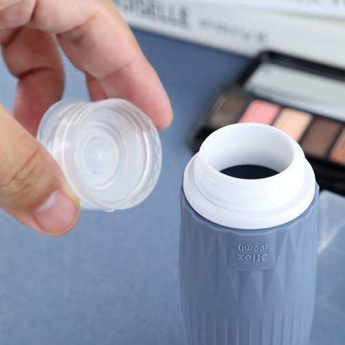 Gemice Travel Bottles for Toiletries, Travel Essentials Refillable Leak Proof Travel Size Toiletries, 3oz TSA Approved Sillicone Squeezable Travel Size Containers for Shampoo Wash Body Lotion (4 Pack)3