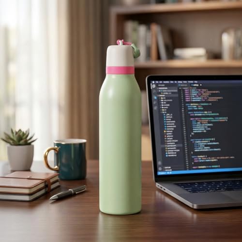 Image of HomeEssentials 700ml Stainless Steel Water Bottle: 3-Layer Insulated Hot & Cold Flask - Leakproof Design - Premium Sports Bottle for School, Office & Home - Sleek Durable Hydration